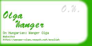 olga wanger business card